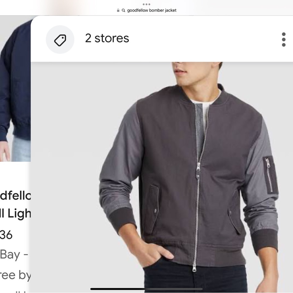 Bomber jacket bicolor dark and light grey. Perfect condition. Almost new.
